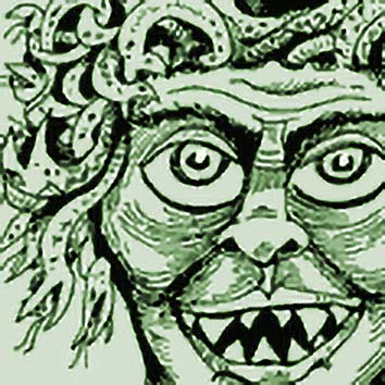 Picture of the Greek Demonness Euryale from our Greek mythology image library. Illustration by Chas Saunders.