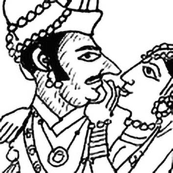 Picture of the Indian Hero God Krishna from our Indian mythology image library. Illustration by Chas Saunders.