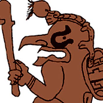 A picture showing the legend of EK-CHUAH taken from our Mayan mythology archives. Illustration by Chas Saunders. Read the story below or search the index for more Mayan Gods, Mayan Goddesses, heroes, demons and monsters!