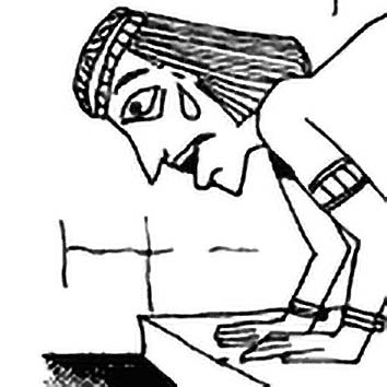 Picture of the Egyptian Underworld Goddess Ament from our Egyptian mythology image library. Illustration by Chas Saunders.