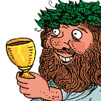 Picture of the Roman Drunken God Bacchus from our Roman mythology image library. Illustration by Chas Saunders.