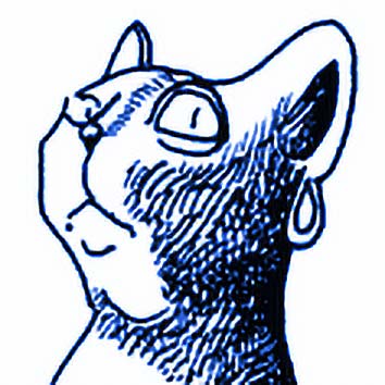 Picture of the Egyptian Cat Goddess Bastet from our Egyptian mythology image library. Illustration by Chas Saunders.