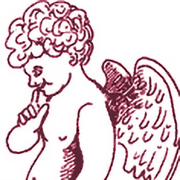 Picture of the Roman Love God Cupid from our Roman mythology image library. Illustration by Chas Saunders.