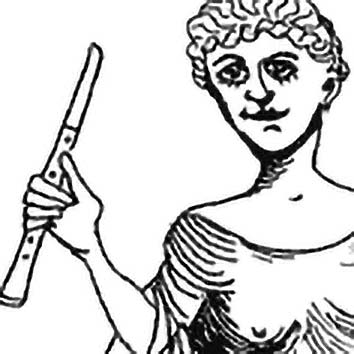 Picture of the Greek Music Goddess Euterpe from our Greek mythology image library. Illustration by Chas Saunders.