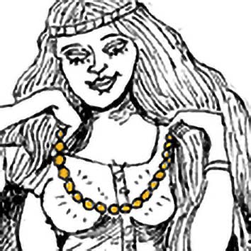 Picture of the Norse Fertility Goddess Freya from our Norse mythology image library. Illustration by Chas Saunders.