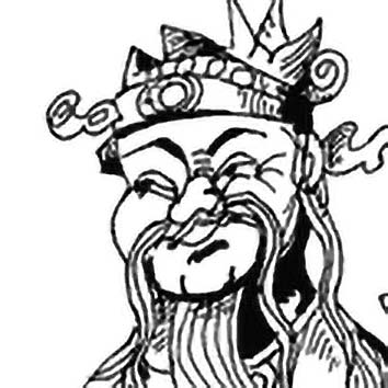 Picture of the Chinese Good Luck God Fuxing from our Chinese mythology image library. Illustration by Chas Saunders.