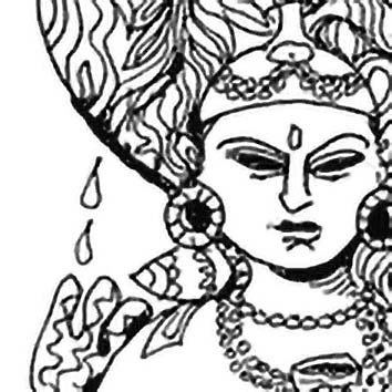 Picture of the Hindu River Goddess Ganga from our Hindu mythology image library. Illustration by Chas Saunders.