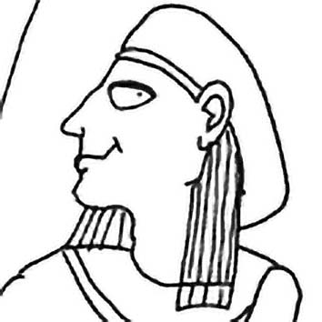 Picture of the Egyptian River God Hapy from our Egyptian mythology image library. Illustration by Chas Saunders.