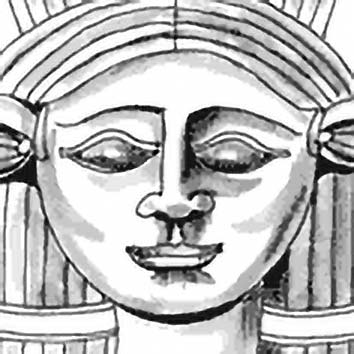 Picture of the Egyptian Love Goddess Hathor from our Egyptian mythology image library. Illustration by Chas Saunders.