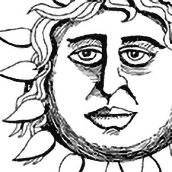 Picture of the Greek Sun God Helios from our Greek mythology image library. Illustration by Chas Saunders.