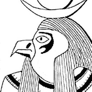 Picture of the Egyptian Sky God Horus from our Egyptian mythology image library. Illustration by Chas Saunders.