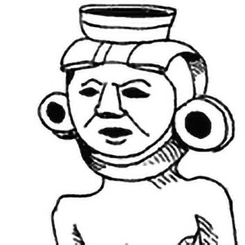 Picture of the Maya Sun God Hunahpu from our Maya mythology image library. Illustration by Chas Saunders.