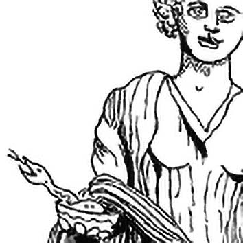 Picture of the Greek Good Health Goddess Hygeia from our Greek mythology image library. Illustration by Chas Saunders.