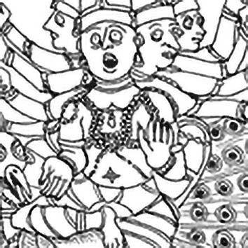 Picture of the Hindu War God Kârttikeya from our Hindu mythology image library. Illustration by Chas Saunders.