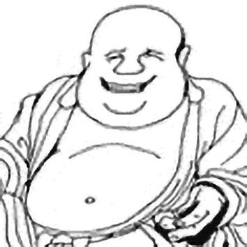 Picture of the Buddhist Humor God Milo Fo from our Buddhist mythology image library. Illustration by Chas Saunders.