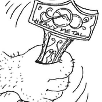 Picture of the Norse information Mjollnir from our Norse mythology image library. Illustration by Chas Saunders.