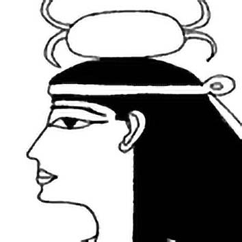 Picture of the Egyptian Destiny Goddess Neith from our Egyptian mythology image library. Illustration by Chas Saunders.