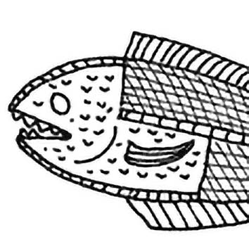 Picture of the Australian Aboriginal Fish God Ngurunderi from our Australian Aboriginal mythology image library. Illustration by Chas Saunders.