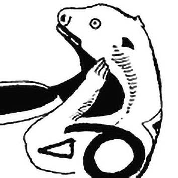 Picture of the Native American God Otter from our Native American mythology image library. Illustration by Chas Saunders.