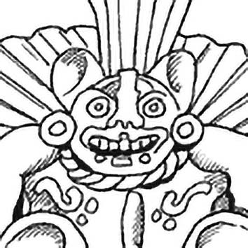 Picture of the Zapotec Bat God Piquete Ziña from our Zapotec mythology image library. Illustration by Chas Saunders.