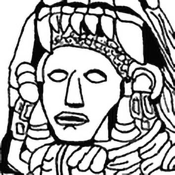 Picture of the Aztec Creator God Quetzalcoatl from our Aztec mythology image library. Illustration by Chas Saunders.