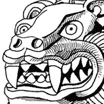 Picture of the Aztec Night-time God Tezcatlipoca from our Aztec mythology image library. Illustration by Chas Saunders.