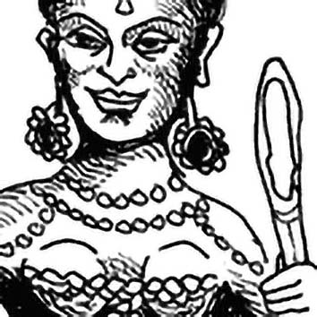 Picture of the Hindu Light Goddess Ushas from our Hindu mythology image library. Illustration by Chas Saunders.